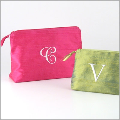 monogramed makeup bags. Minimum of 2 ags per order.